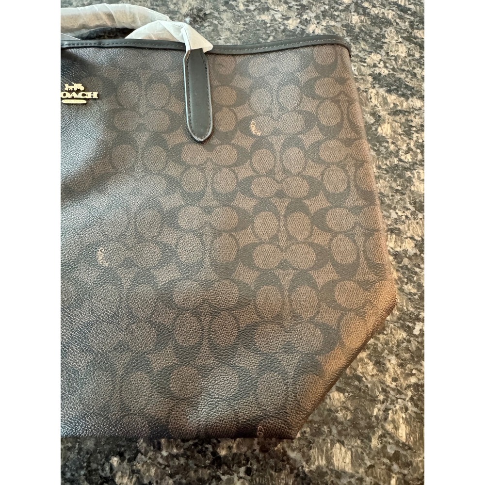 Coach City Tote in Signature Canvas Walnut Black CV976 IMXAQ Womens Bag - Picture 4 of 14